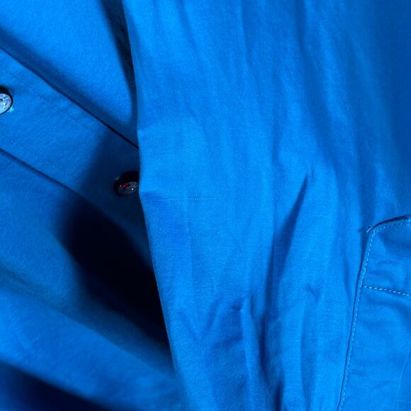 Butter Cloth Button Up Shirt Blue Check Trim Men’s L Long Sleeve Cotton - Picture 7 of 7